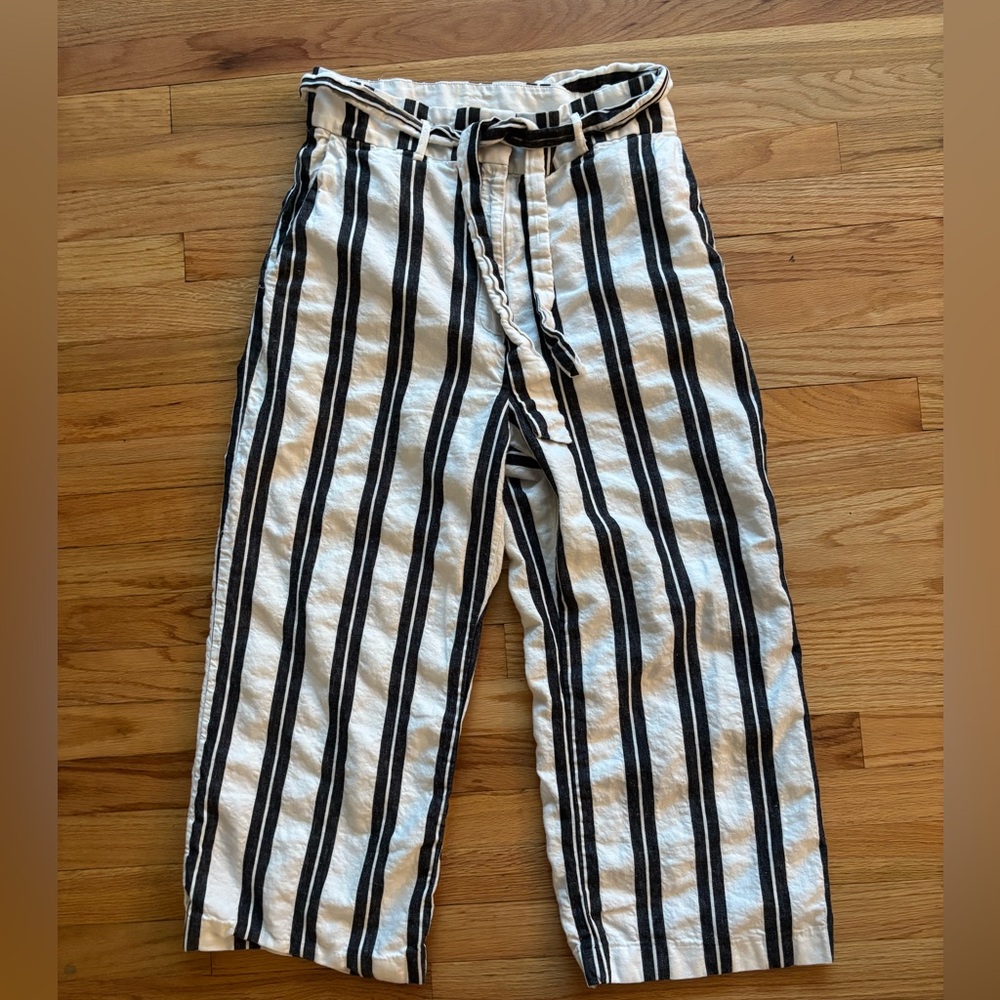 H&M Charcoal and White Striped Pants